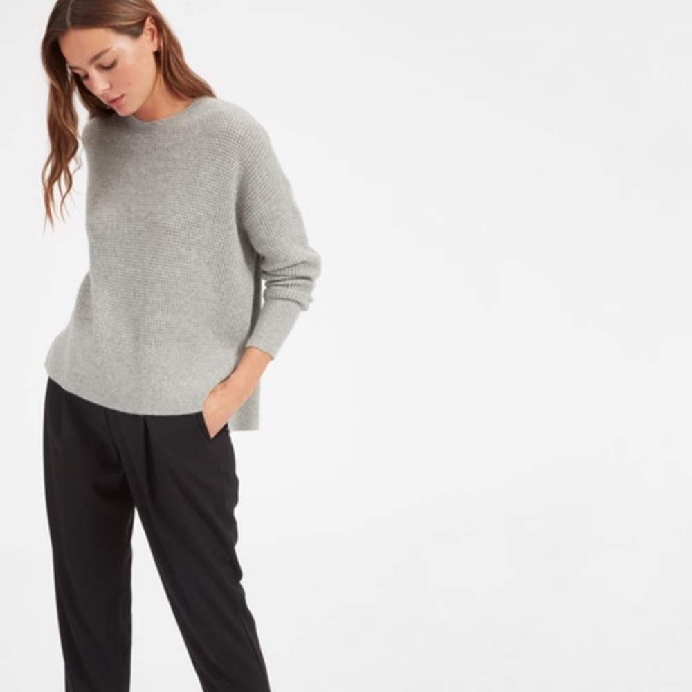 NWT Everlane Waffle Knit Cashmere Sweater - Picture 3 of 6